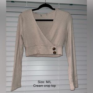 Cream crop top